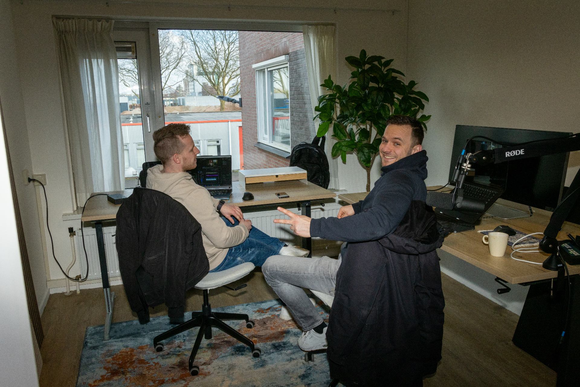 Sander en Stijn in de Redshift studio, 2025
